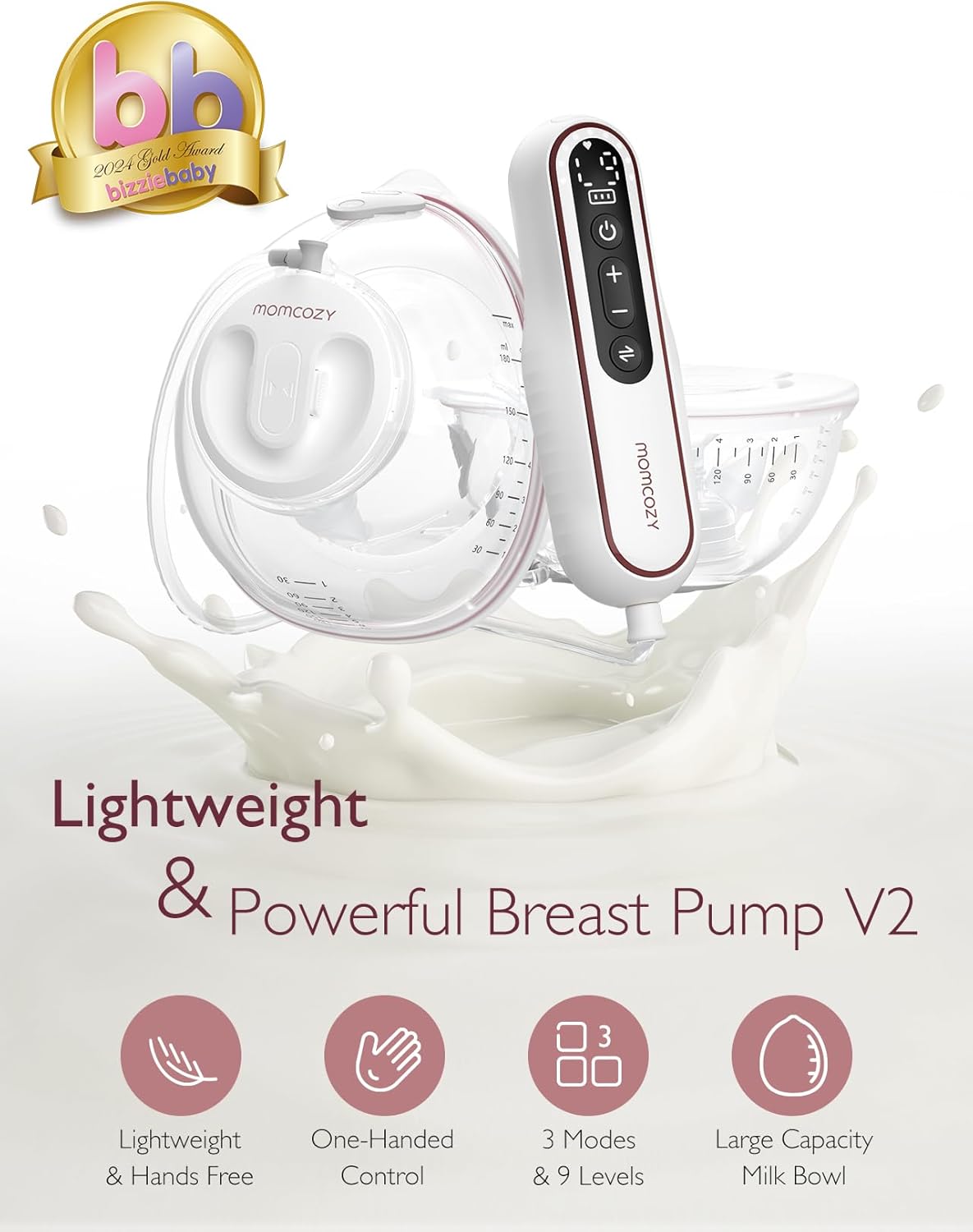 Momcozy - Ultra Light Wearable Breast Pump Set V2 - White
