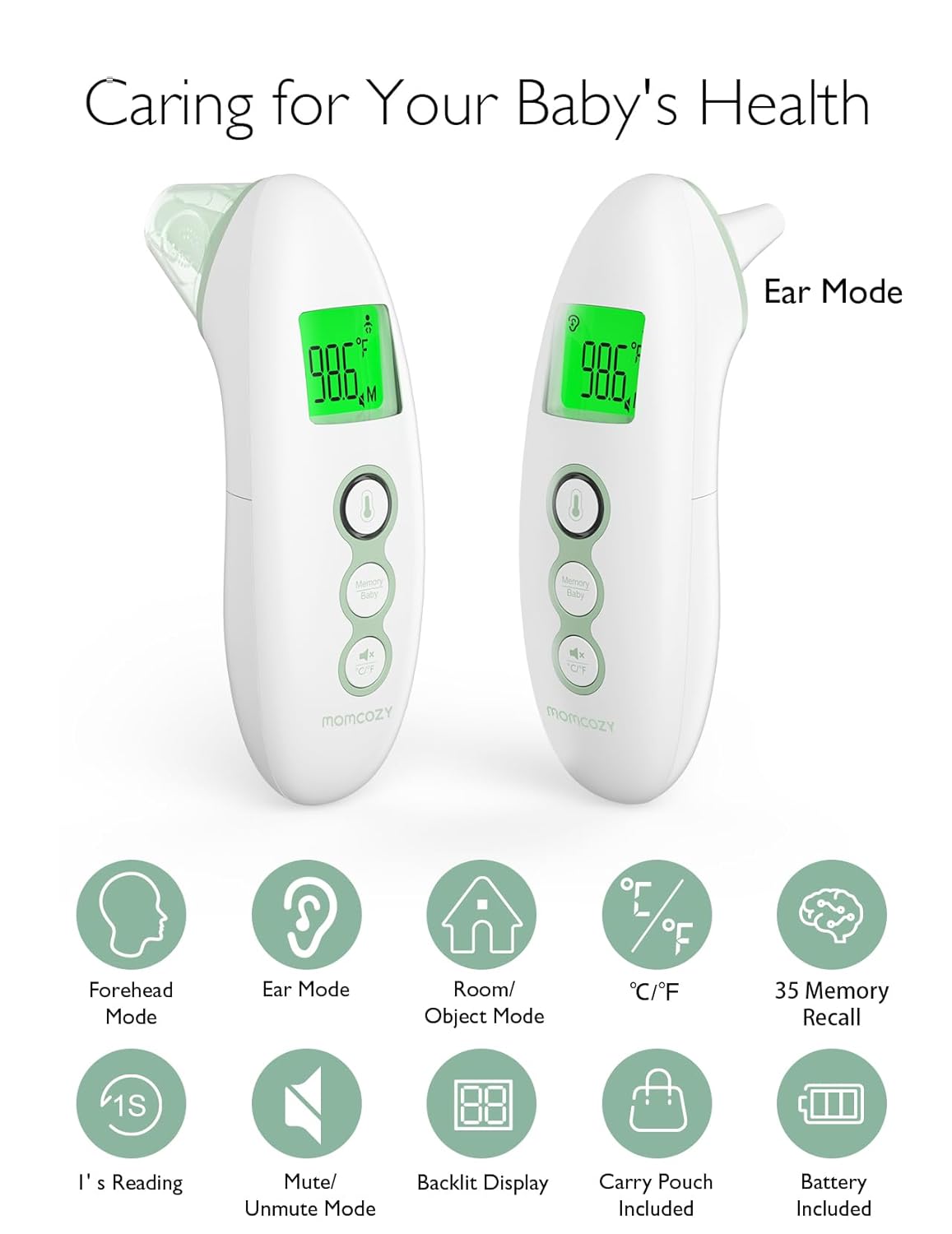 Momcozy Non-Contact Forehead and Ear Thermometer