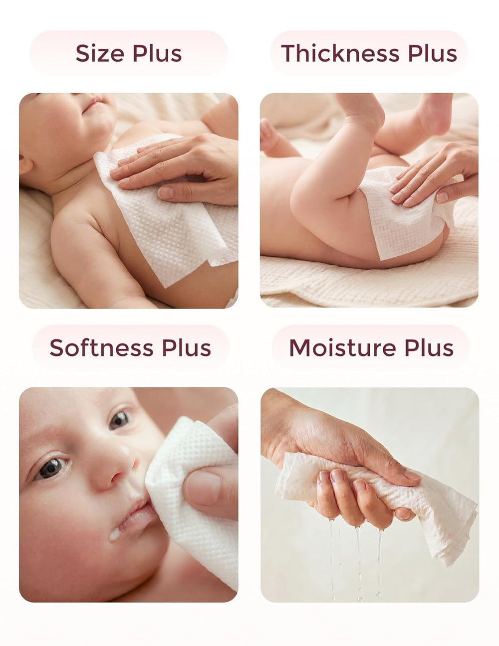 Momcozy Water Wipes - Extra Large Size Design