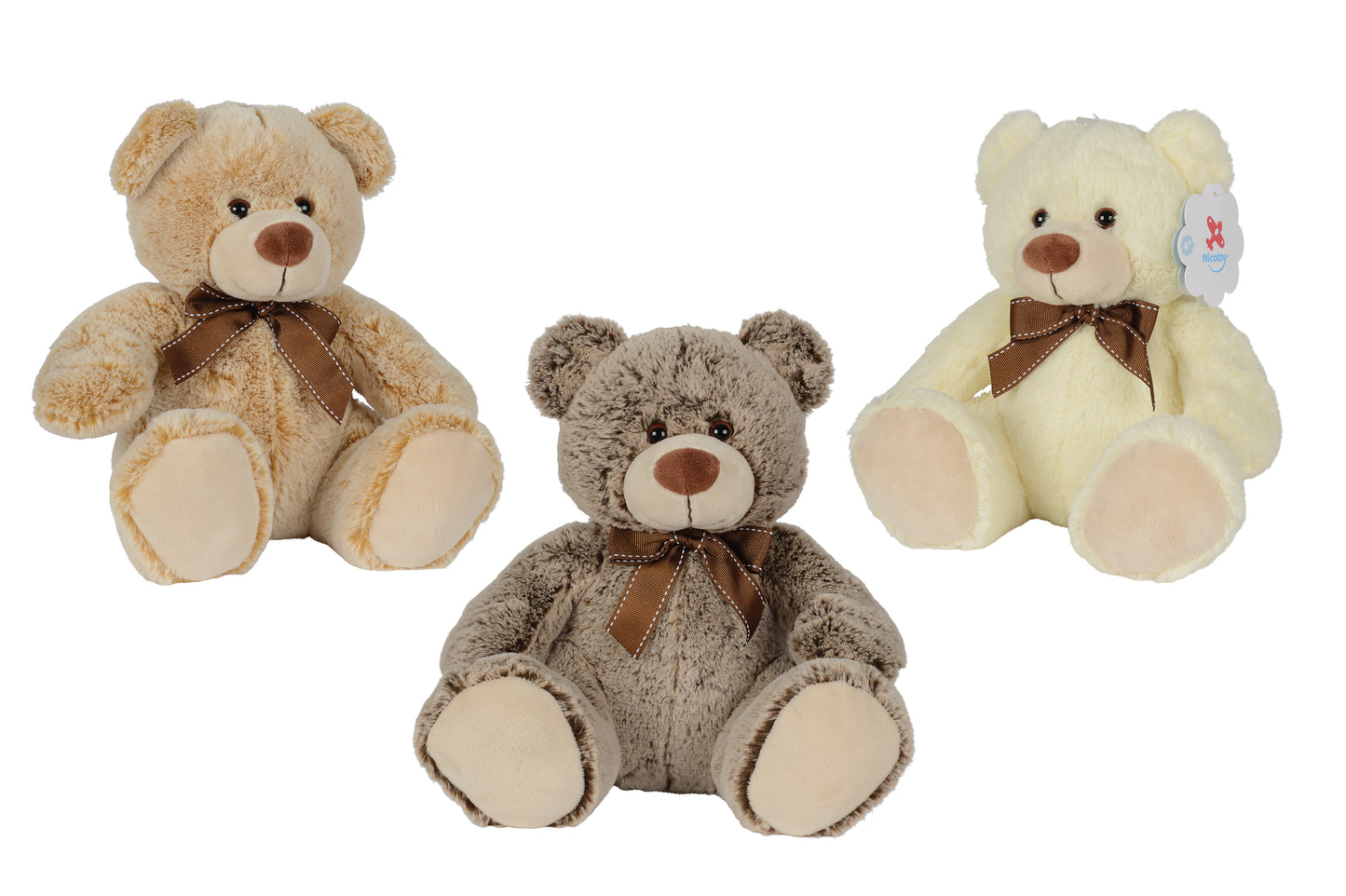 Nicotoy - Sitting bear with ribbon 26cm