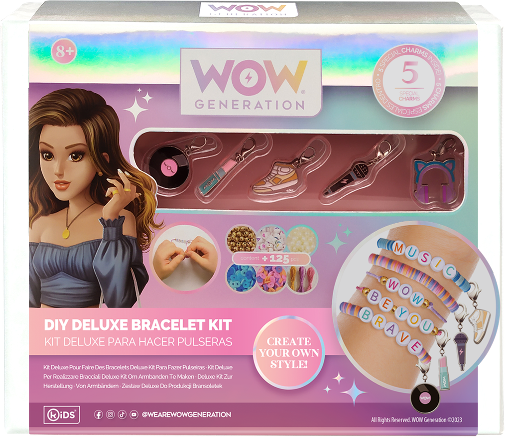 Deluxe Diy Kit With 5 Metal Charms Bracelets-Wow Generation