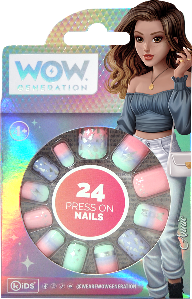 Set of 24 Adhesive Nails-WOW Generation