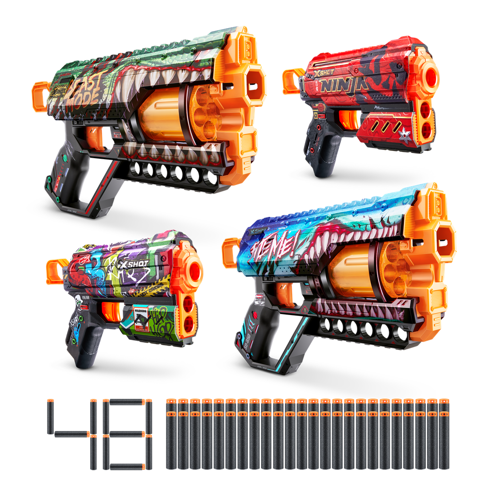 X-Shot Skins Combo Pack [2pk Griefer/2pk Flux]