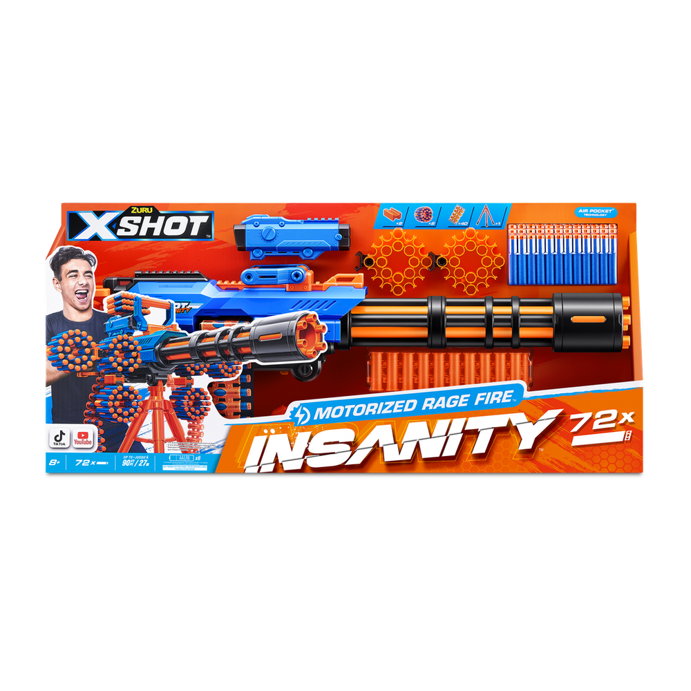 مدفع جاتلينج ناري بمحرك من طراز X-Shot Insanity 