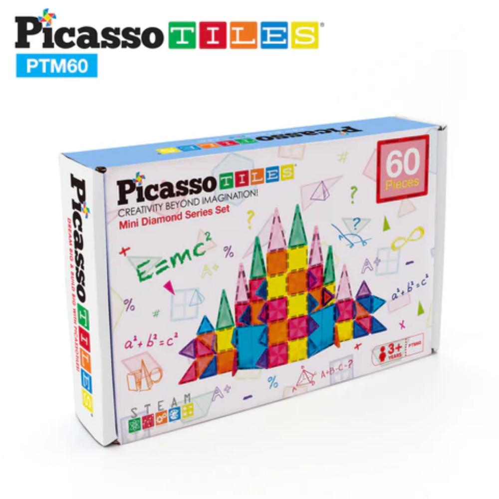 Picasso Tiles - Magnetic Mini Diamond Building Tiles - 60 Pcs