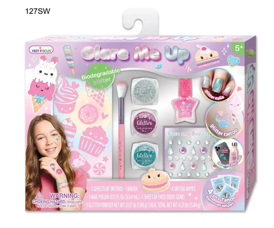 Glare Me Up Glitter Cosmetic Set (Cupcake Edition)-Hot Focus