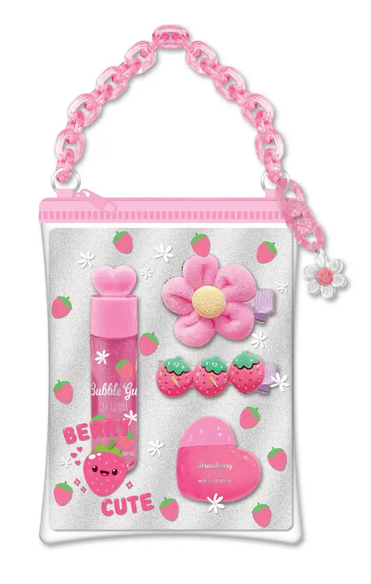 Berry Cute Lip Gloss & Hair Accessory Set – Hot Focus