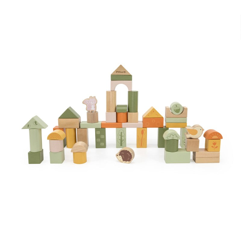 Wooden Blocks (50 pcs) - Green Forest