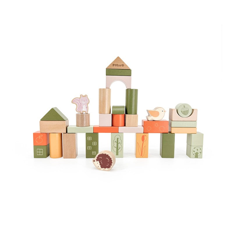 Wooden Blocks (50 pcs) - Green Forest