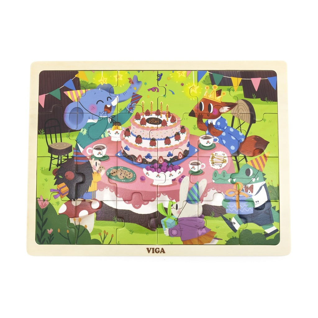 24-Piece Wooden Jigsaw Puzzle Birthday Party - Viga