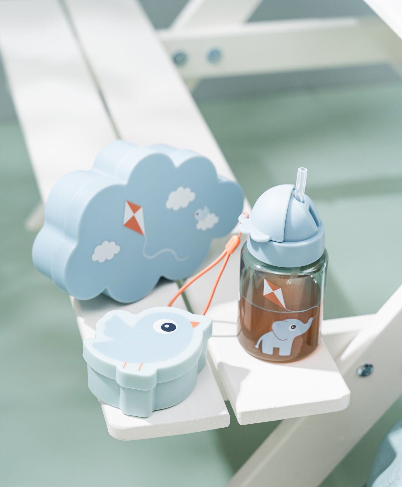 Done by Deer-Lunch & snack box w/straw bottle - Playground - Blue