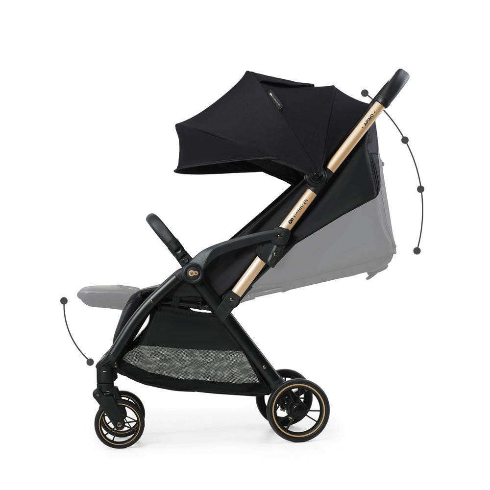 Kinderkraft APINO Black stroller recline adjustment