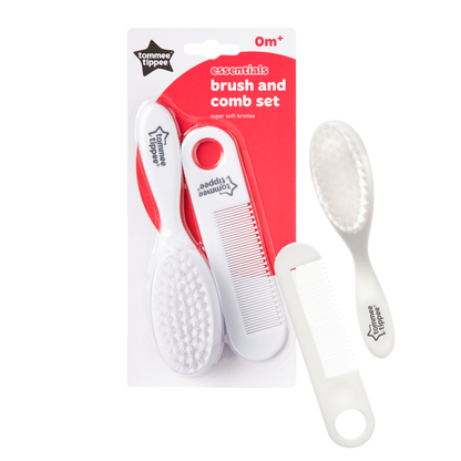 Tommee Tippee Essentials Baby Brush and Comb 2 pcs -White