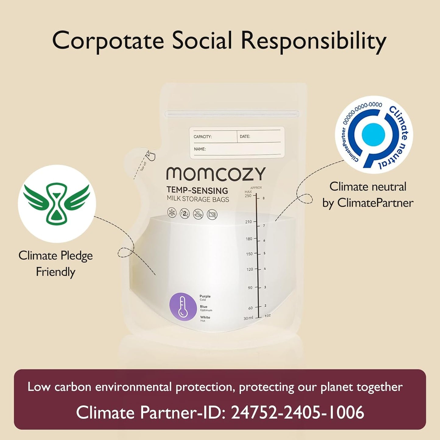 Momcozy Spout Breastmilk Storage Bags-60 Bag