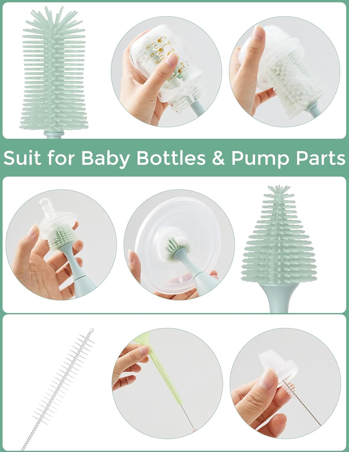 Momcozy Innovative Push-Press Design Bottle Brush Kit