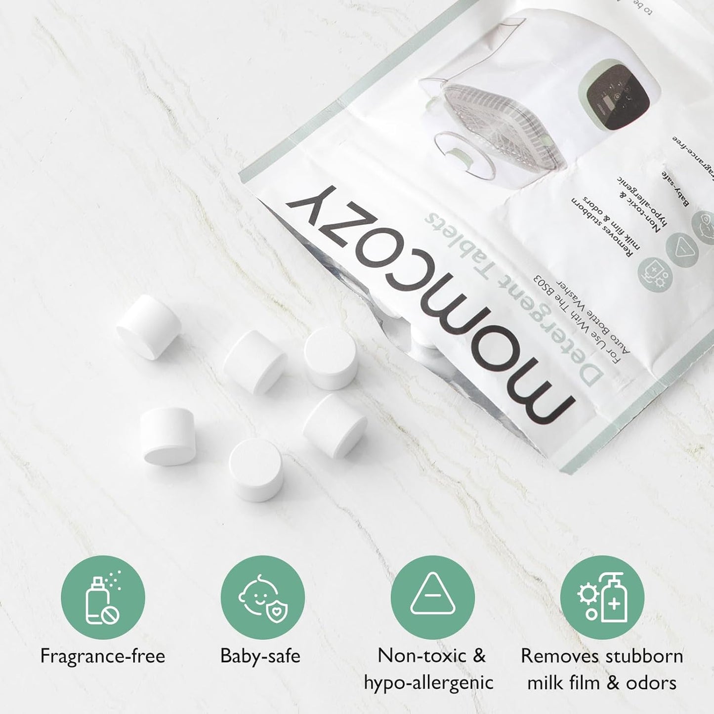 Washing Block for Momcozy KleanPal Pro Baby Bottle Washer-120 Detergent Tablets