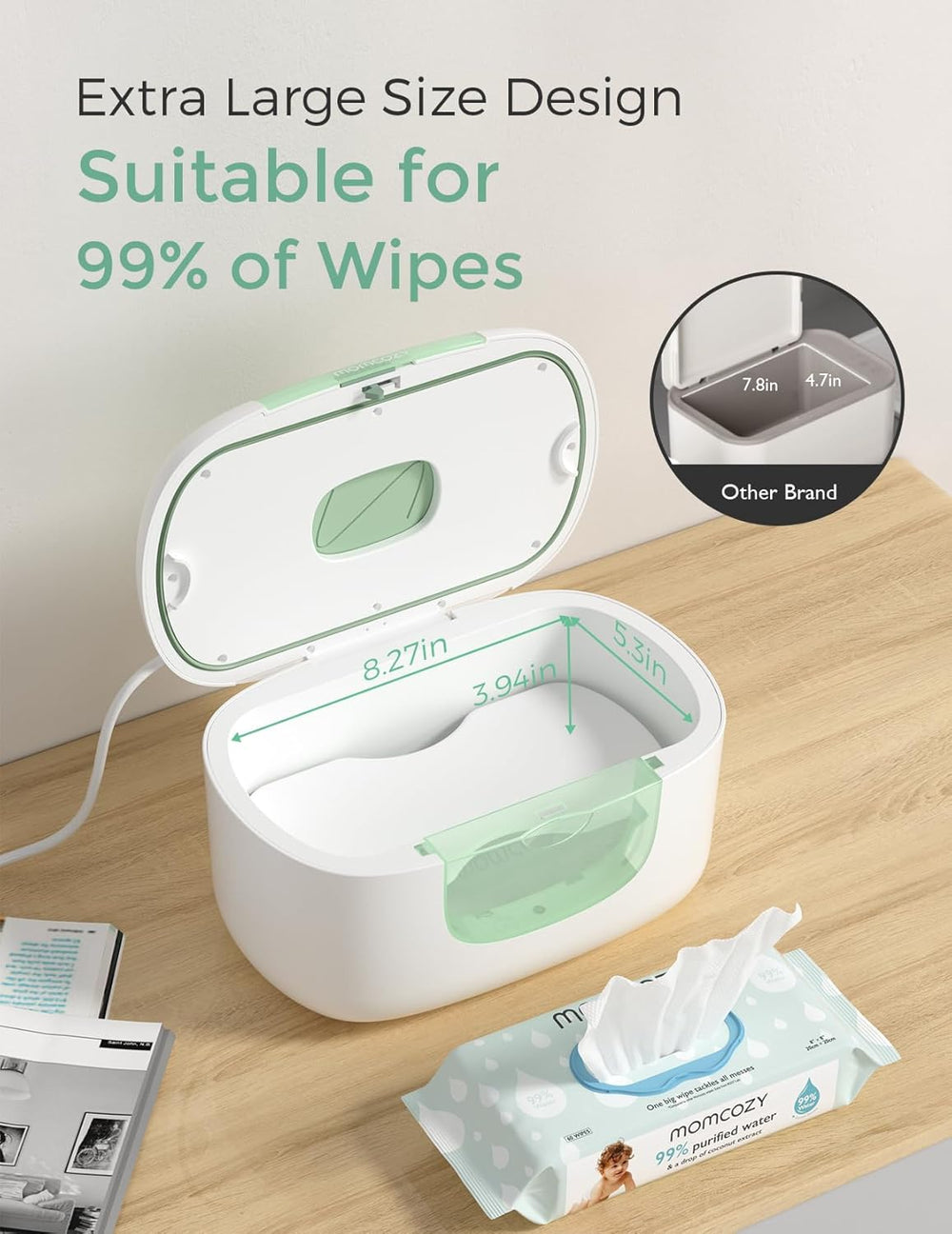 Momcozy Baby Wipe Warmer with Night Light & Digital Display