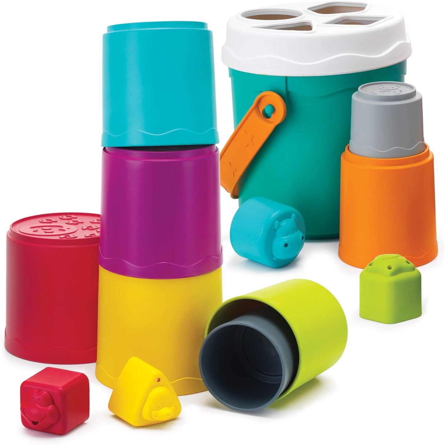 Shape Sorting Stack N' Nest Buckets (10 Pcs) | 6M+