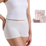Momcozy white cotton disposable postpartum boyshorts with individually sealed packaging