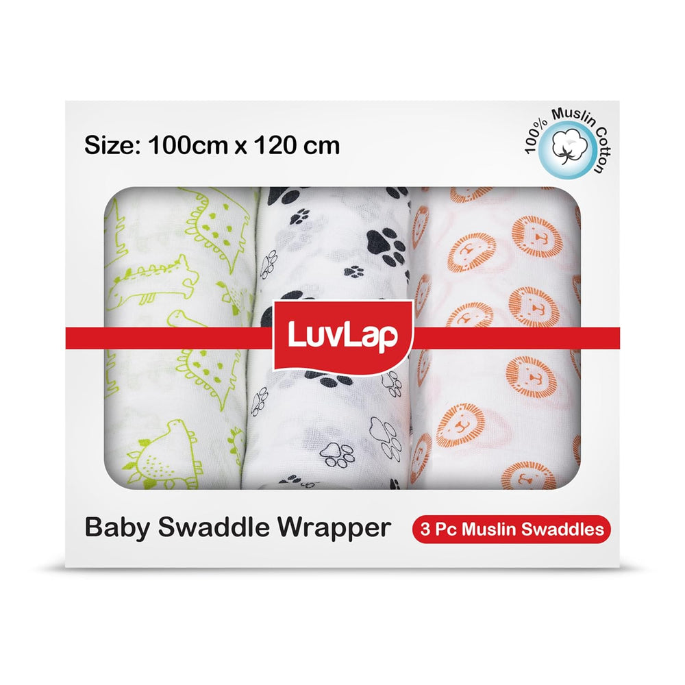 Luv Lap - Muslin Swaddle Set of 3 - Animals