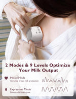 Momcozy S9 Pro 2 modes and 9 levels - Mixed Mode and Expression Mode