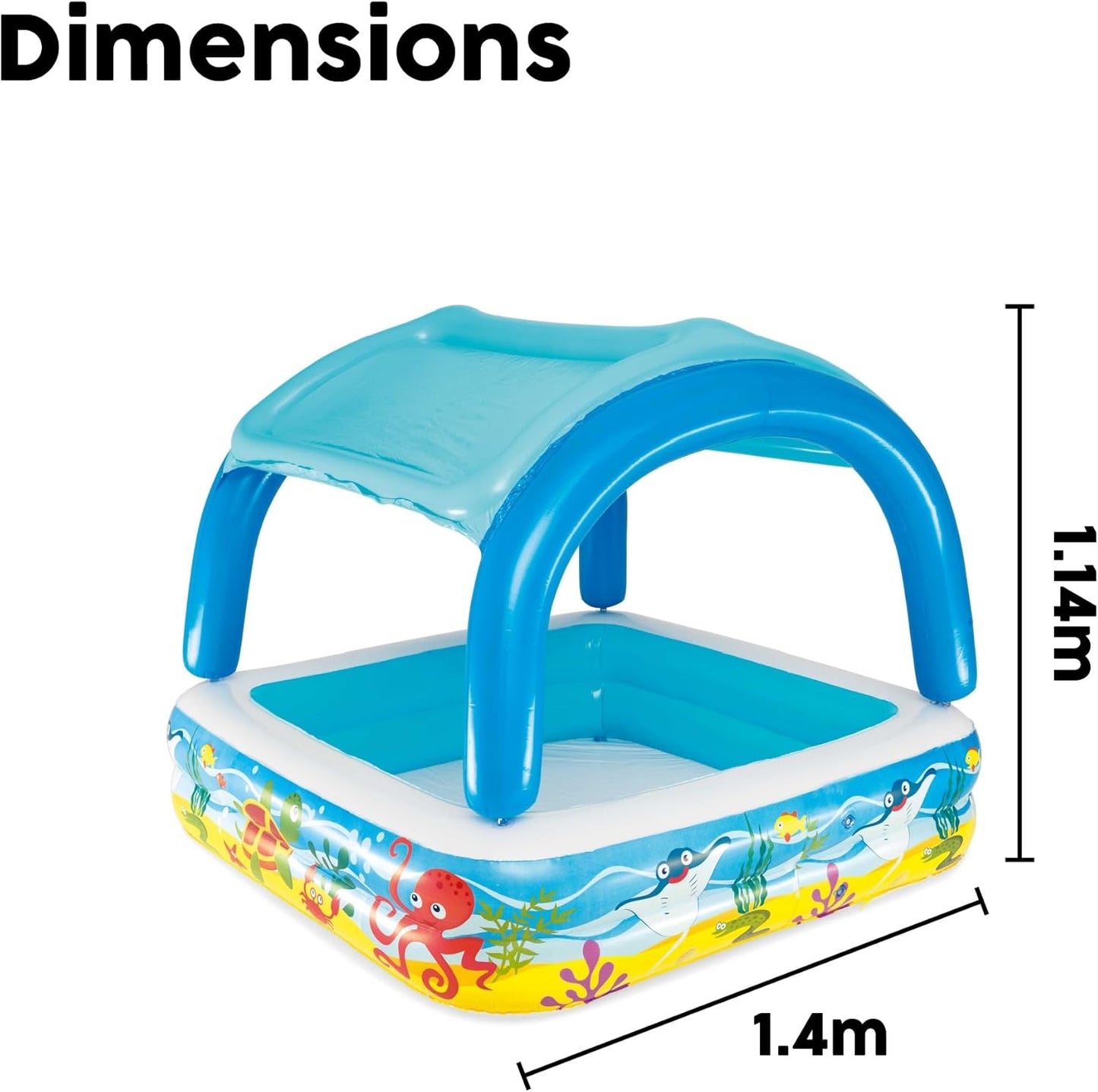 Bestway -Play Pool With Canopy 140X140X114 cm