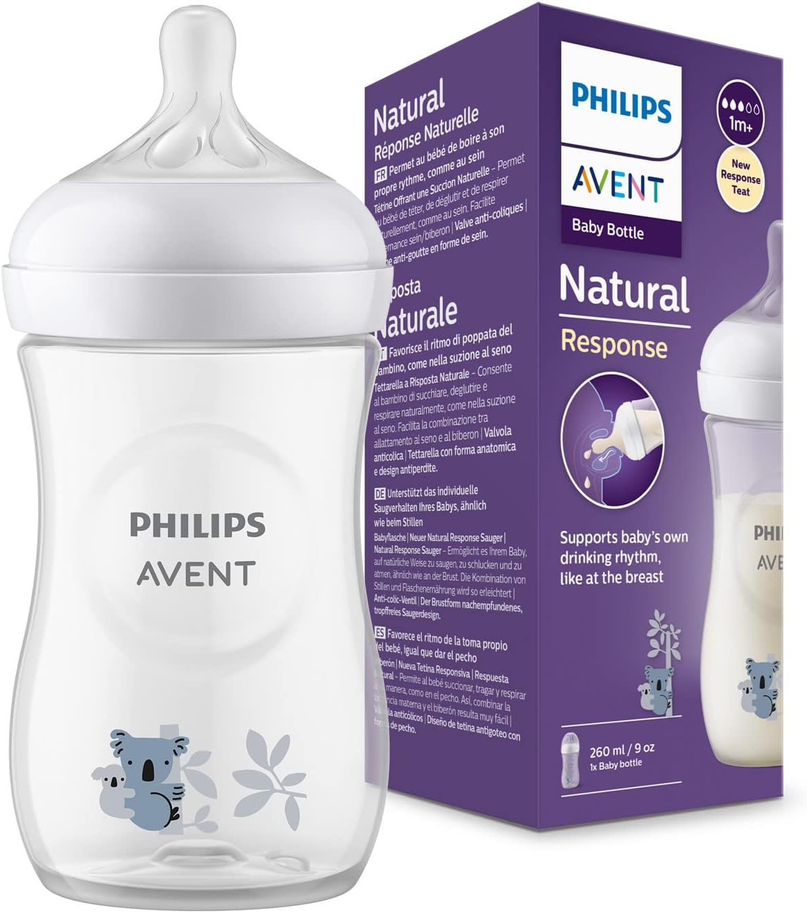 Philips Avent-Natural Response Baby Bottle 260ml-Koala