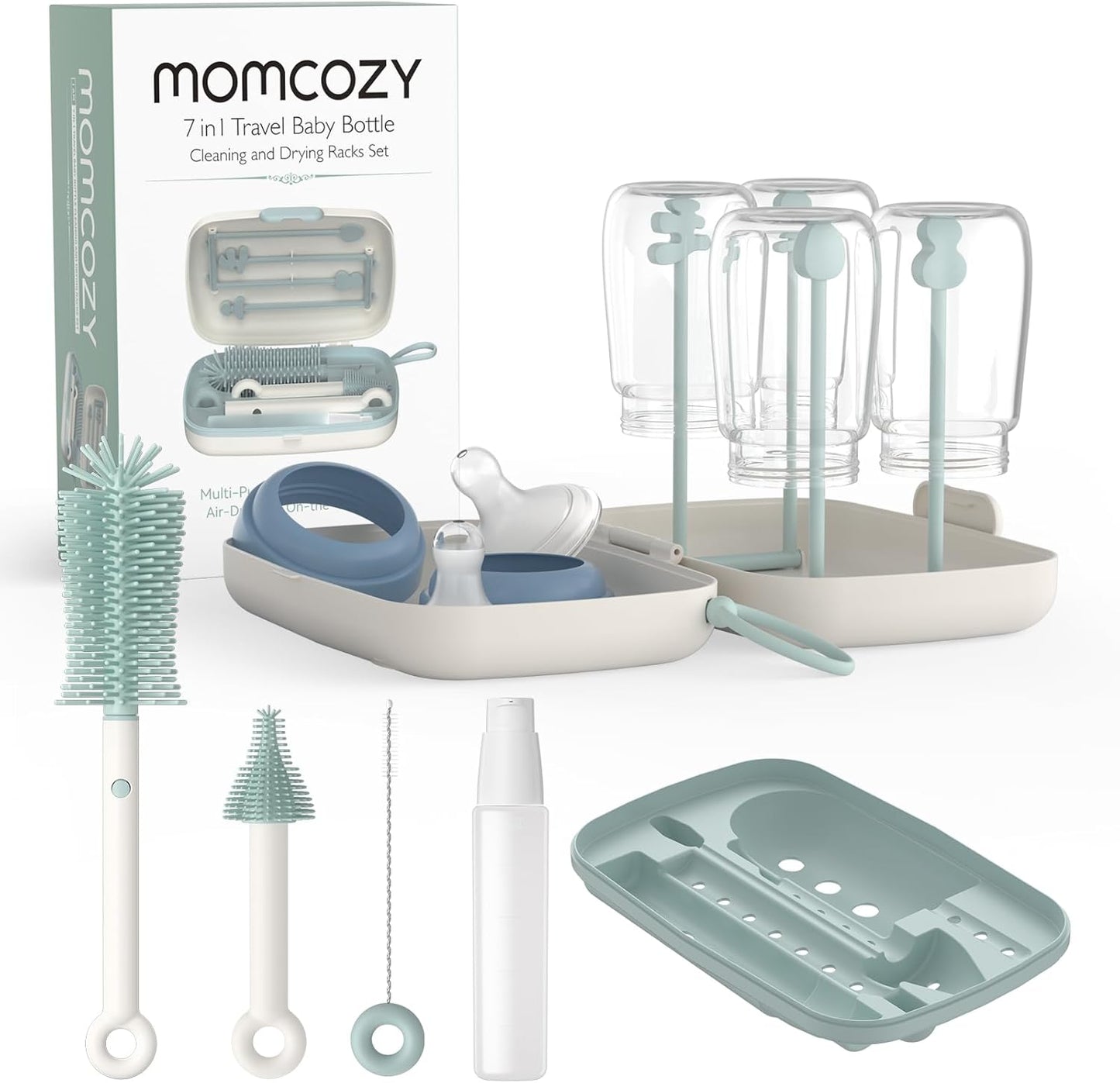 مجموعة فرشاة تنظيف الزجاجات Momcozy - 7 في 1 - تصميم سهل الاستخدام - طراز كلاسيكي