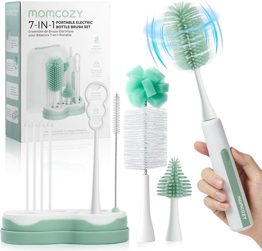 MomCozy 7-in-1 Portable Electric Bottle Brush