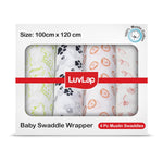 Luv Lap - Muslin Swaddle Set of 4 - Animals