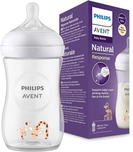 Philips Avent-Natural Response Baby Bottle 260ml-Giraffe