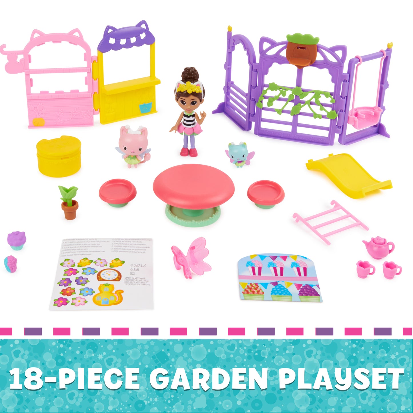 Gabby’s Dollhouse Kitty Fairy Garden Party Playset