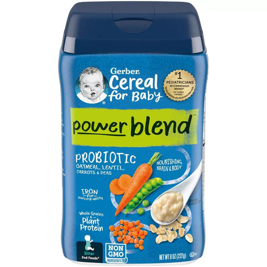 Gerber-Probiotic Oatmeal, Lentil, Carrots & Peas-8 oz (227 g)