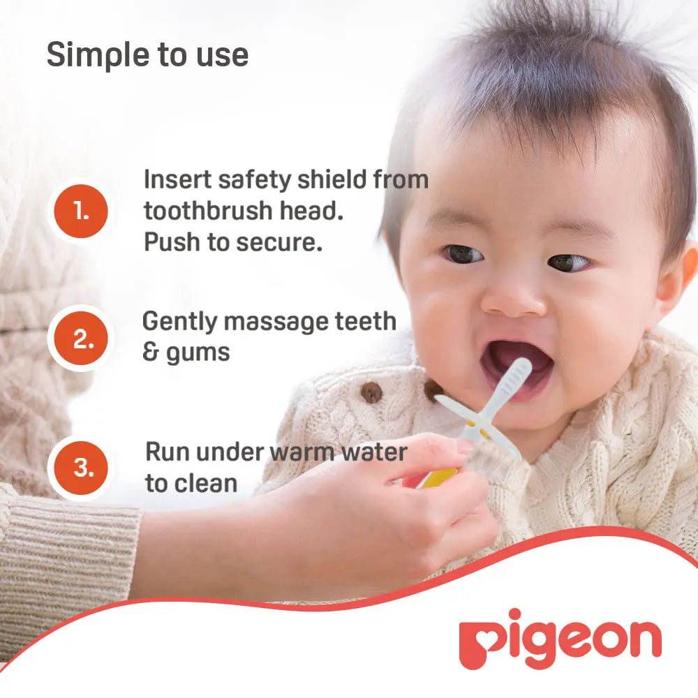 Pigeon Baby Training Toothbrush Lesson 1 - Yellow