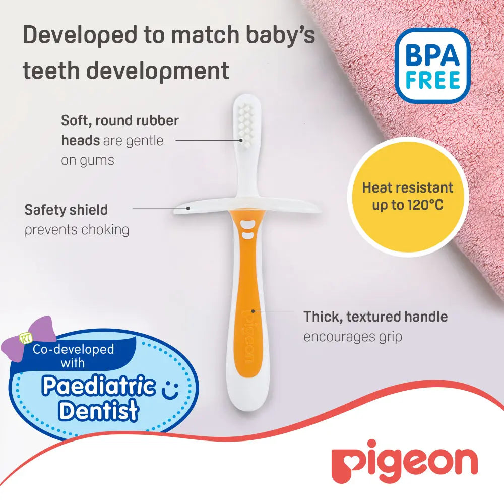 Pigeon Baby Training Toothbrush Lesson 2 - Orange