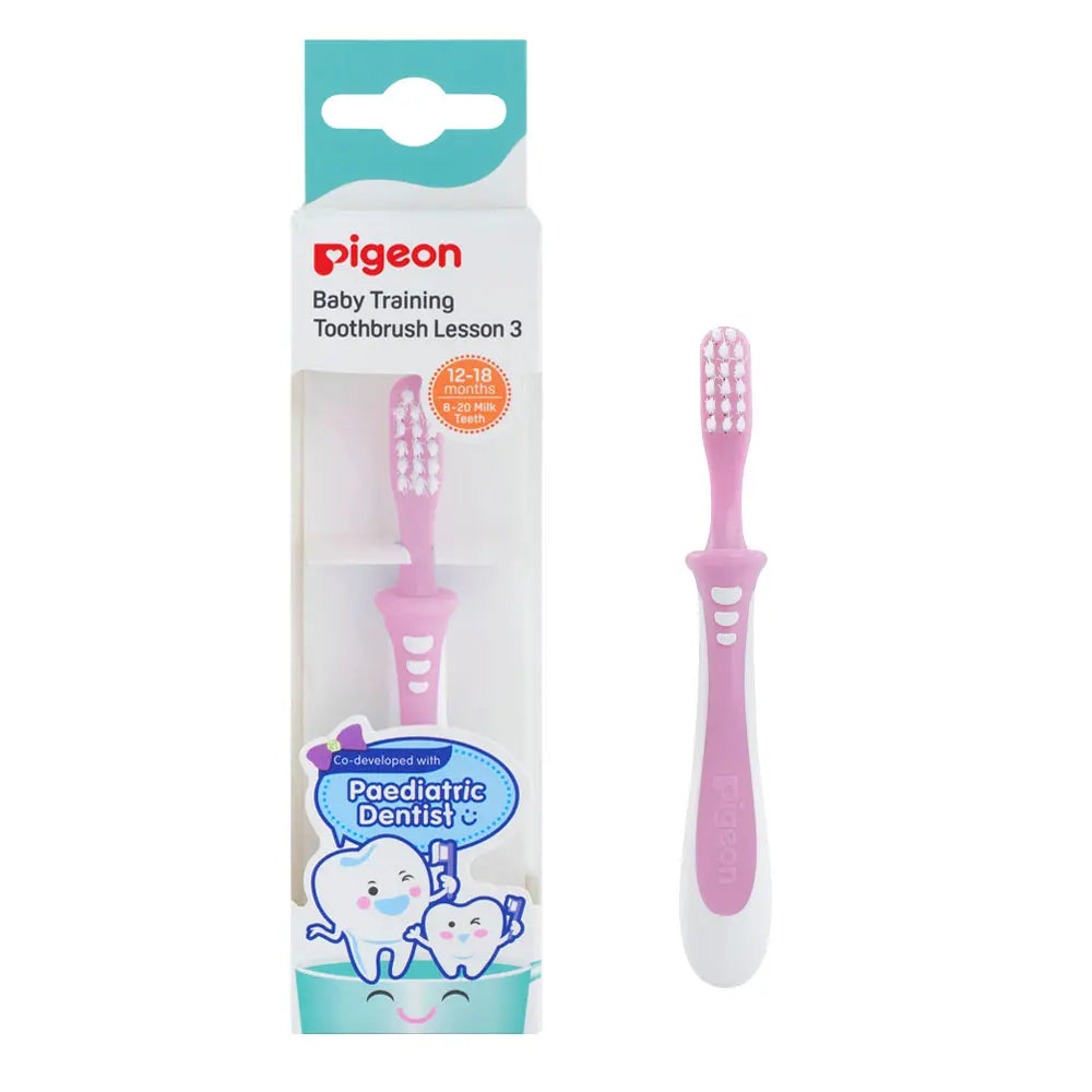 Pigeon Baby Training Toothbrush Lesson 3 - Pink