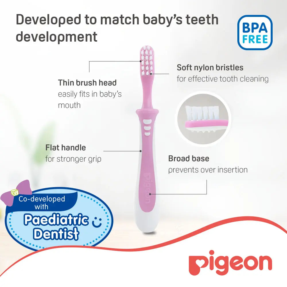 Pigeon Baby Training Toothbrush Lesson 3 - Pink