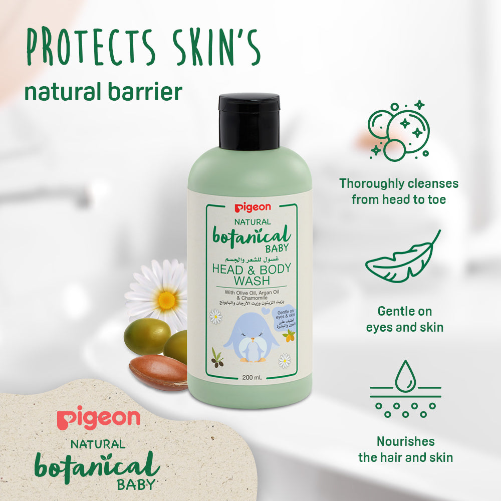 Pigeon Natural Botanical Baby Head & Body Wash – 200ml