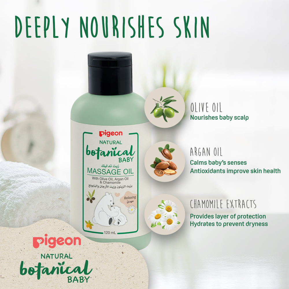 Pigeon Natural Botanical Baby Massage Oil – 120ml