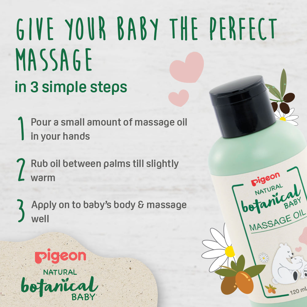 Pigeon Natural Botanical Baby Massage Oil – 120ml
