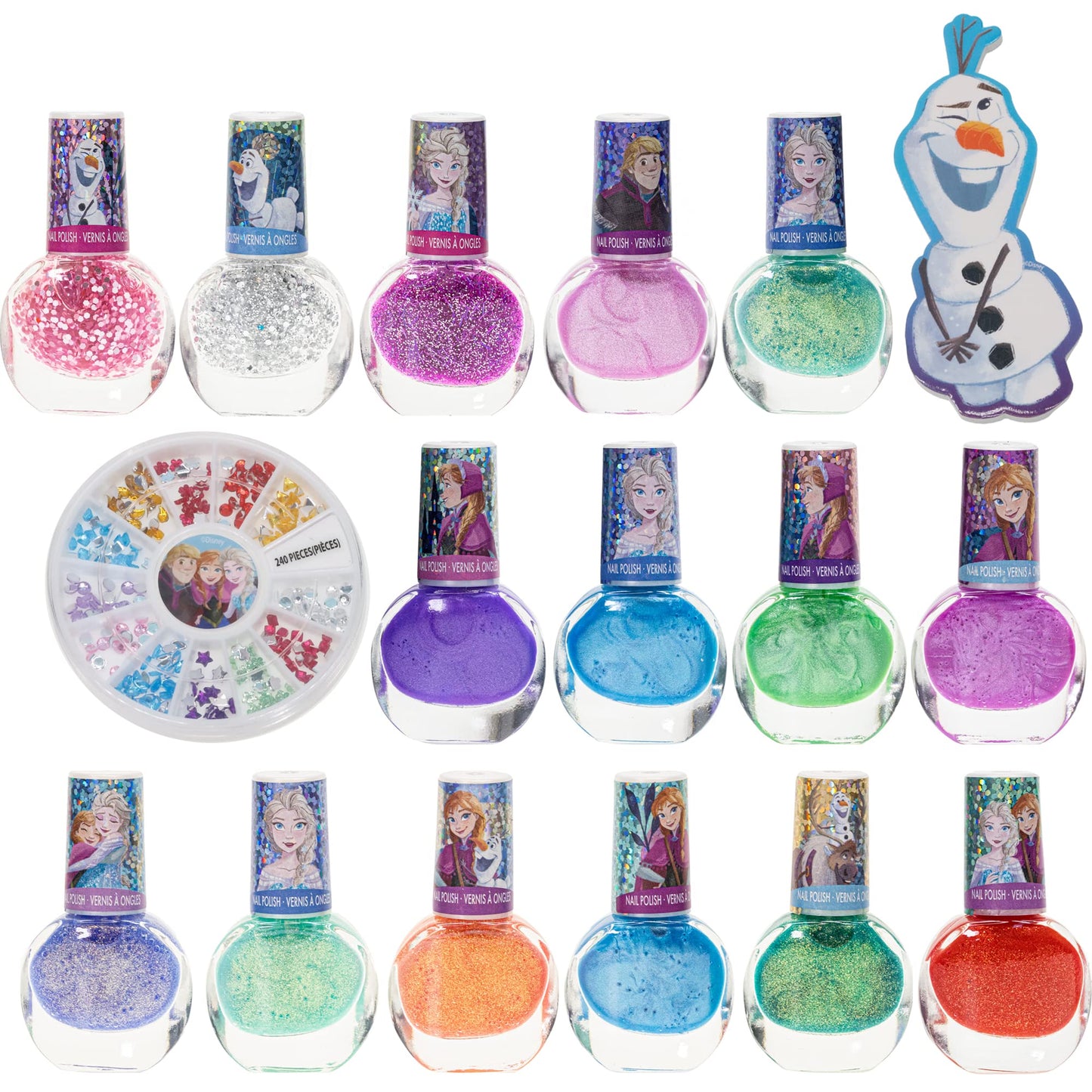 Townley - Disney Frozen Non Toxic Peel Off Nail Polish Set with Nail Accessories