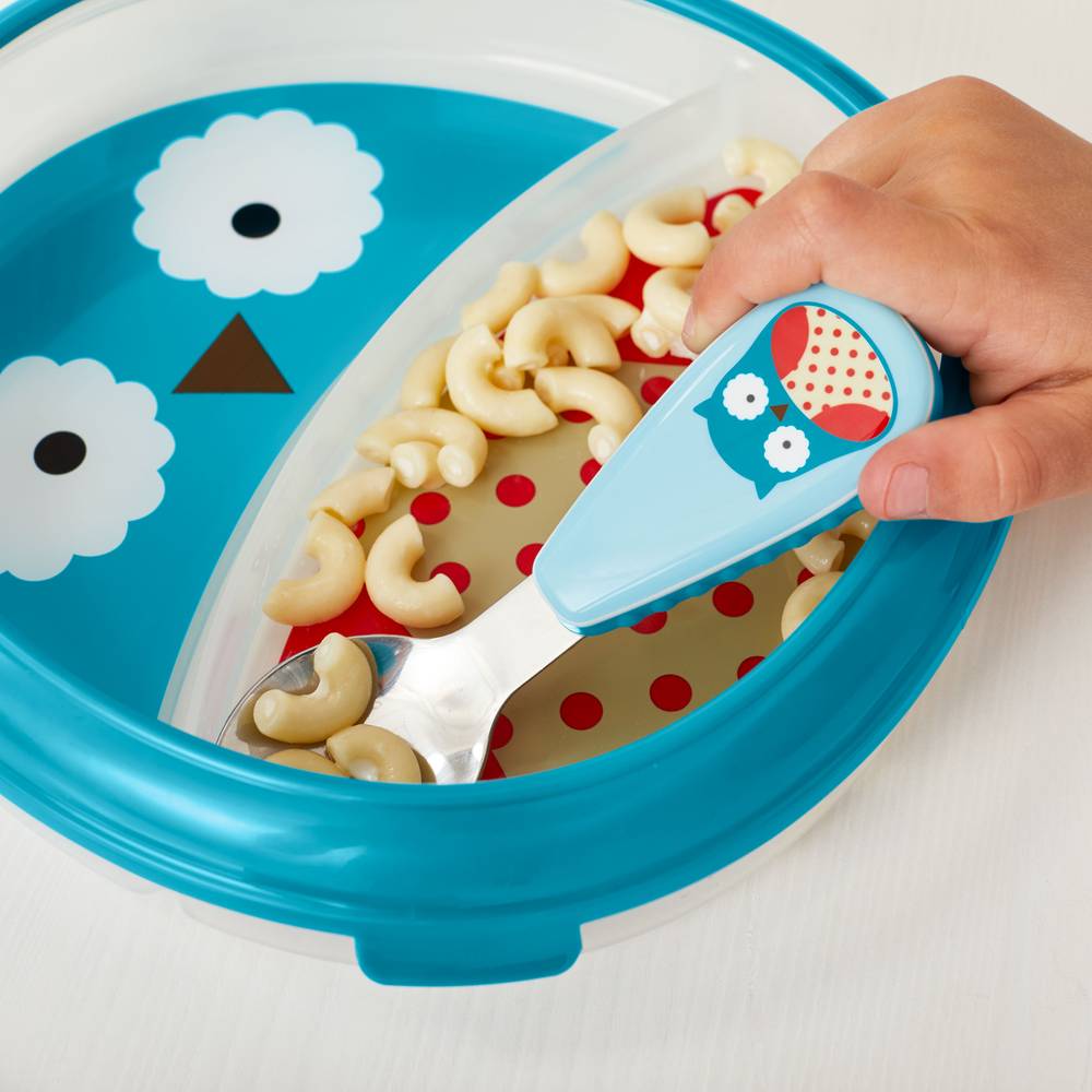 SkipHop-Zoo Smart Serve Plate & Bowl Set-Owl