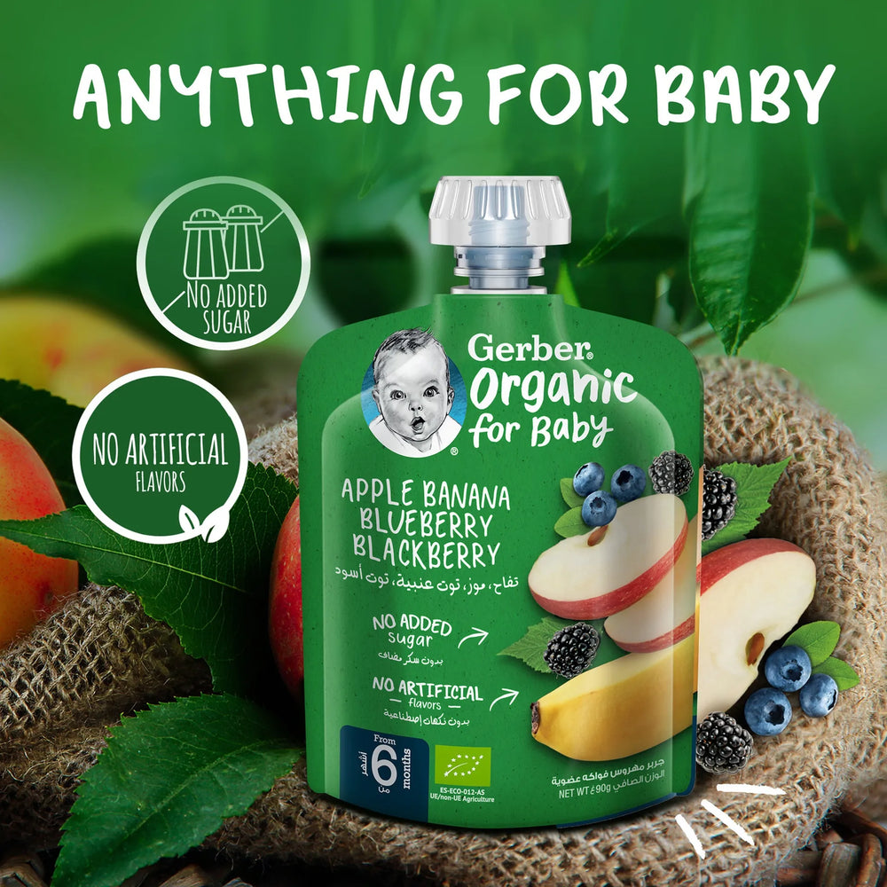Gerber - Organic Apple Banana Blueberry & Blackberry 90g