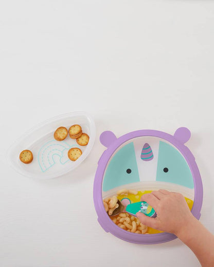 SkipHop-Zoo Smart Serve Plate & Bowl Set-Unicorn