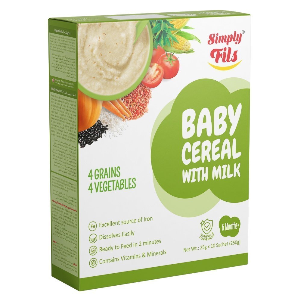 Simply Fils Baby Cereal with Milk 4 Grains & 4 Vegetables