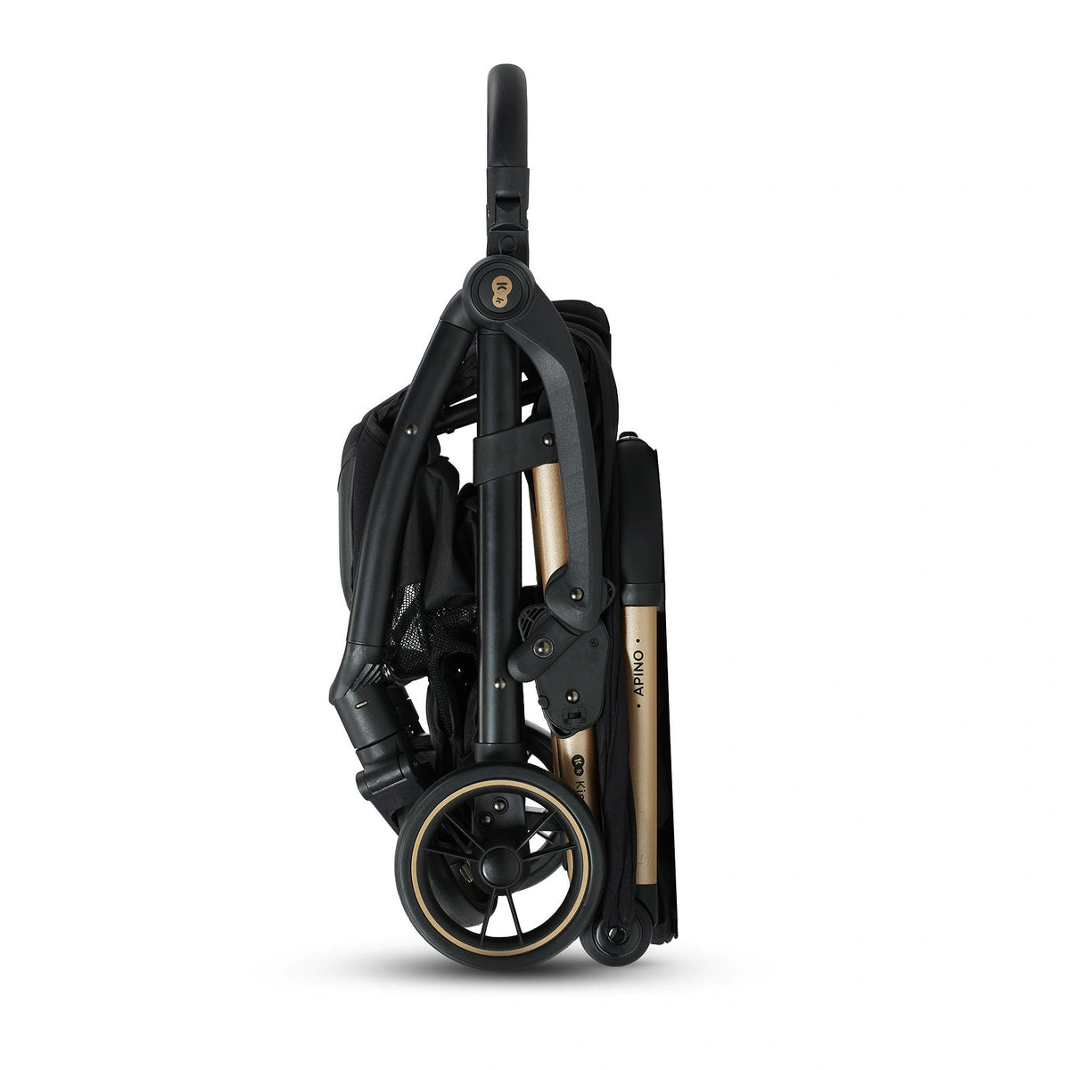 Kinderkraft APINO Black stroller compact folded view