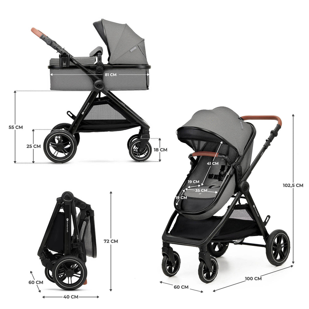 Kinderkraft - 3-In-1 Esme Pro Travel System - Moonlight Grey