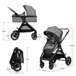 Kinderkraft - 3-In-1 Esme Pro Travel System - Moonlight Grey