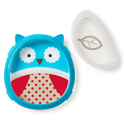 SkipHop-Zoo Smart Serve Plate & Bowl Set-Owl