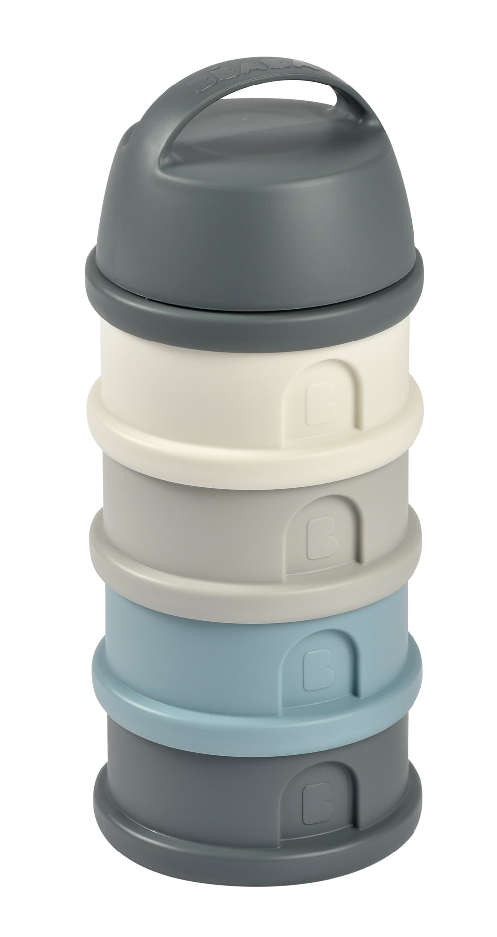 Beaba - 4 Compartments Formula Milk Container -Mineral grey/blue